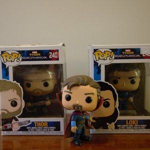 Thor, Loki and Doctor Strange Funko Pops